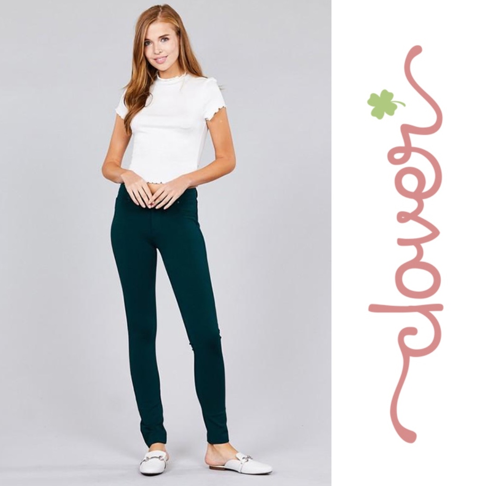 Hunter Green Skinny Stretch Pant